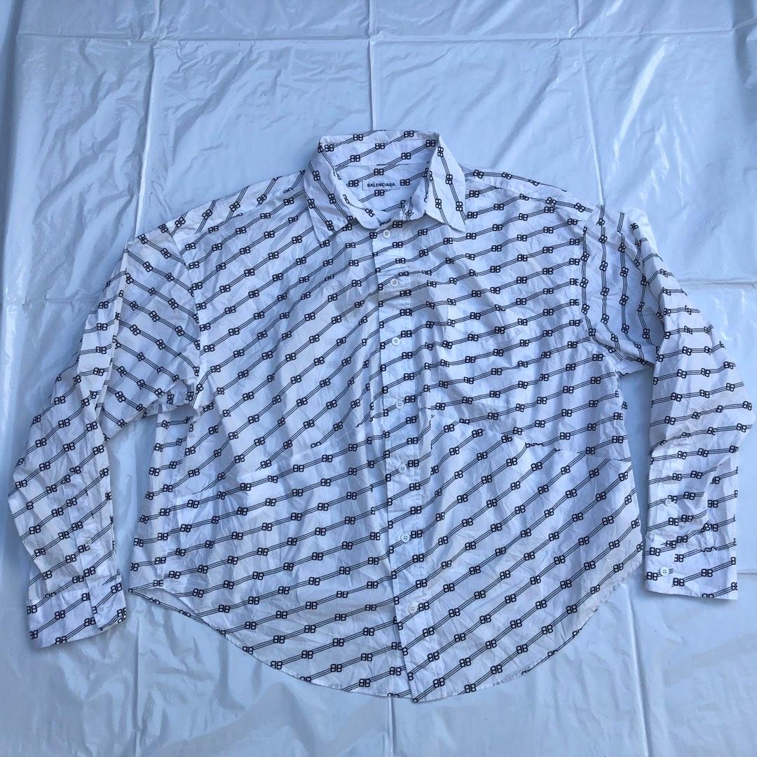 Balenciaga Cotton AllOver Logo Shirt  Harrods AE