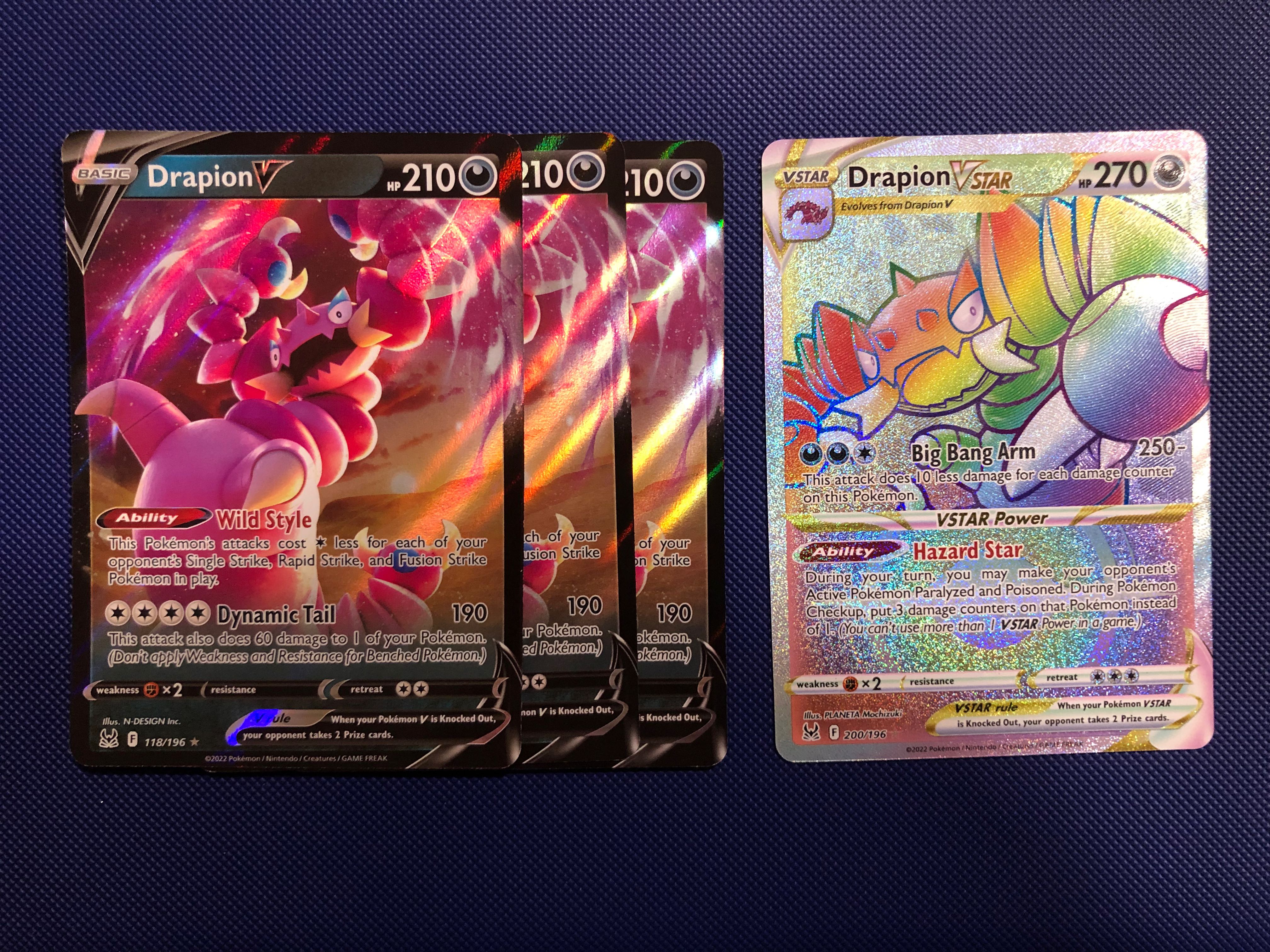 Pokémon tcg Lost Origins Drapion V, Drapion Vstar Rainbow Rare, Hobbies