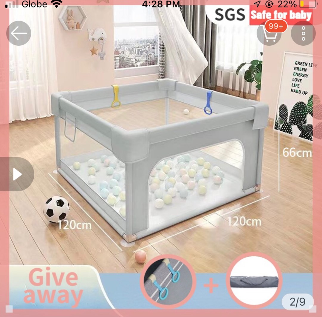Portable Playpen, Babies & Kids, Baby Nursery & Kids Furniture, Cots