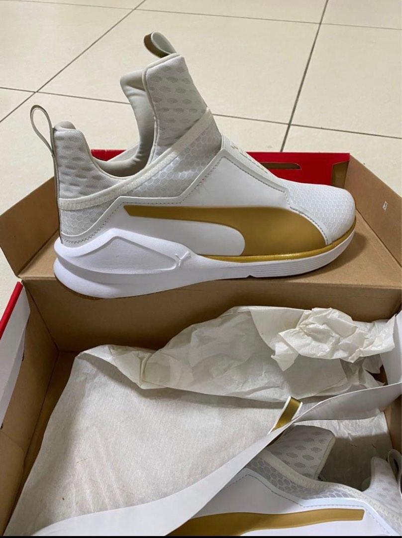 Puma fierce white and gold hotsell
