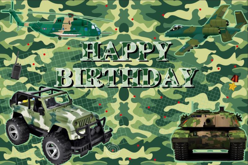Ready Stock] Military Army Camouflage themed Happy Birthday banner backdrop  background ( Approx Size . 150 x 100cm) ~ Party Deco. , Hobbies & Toys,  Stationery & Craft, Occasions & Party Supplies on Carousell
