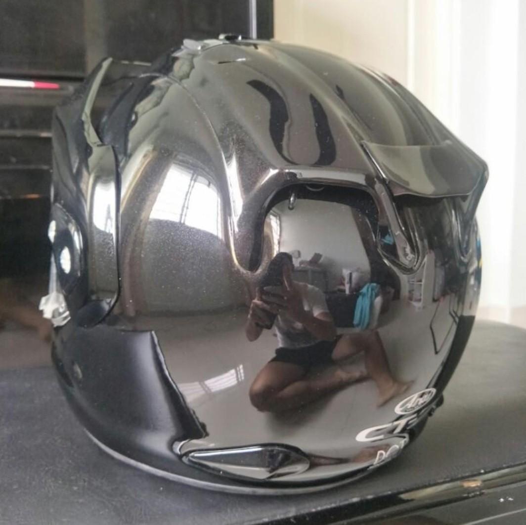 Retro Arai Helmet Size S (Category: Motorcycle Apparel) located in Singapore. Submitted by authentic_stuffs_only (Listing ID 1191548411, Image 3). Description: Brand New. DOT decal had some faded off. Come with Arai Bag.