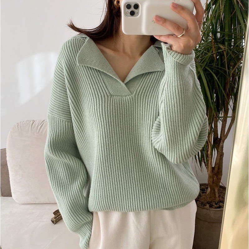 Sage Green Sweater, Women's Fashion, Tops, Longsleeves on Carousell