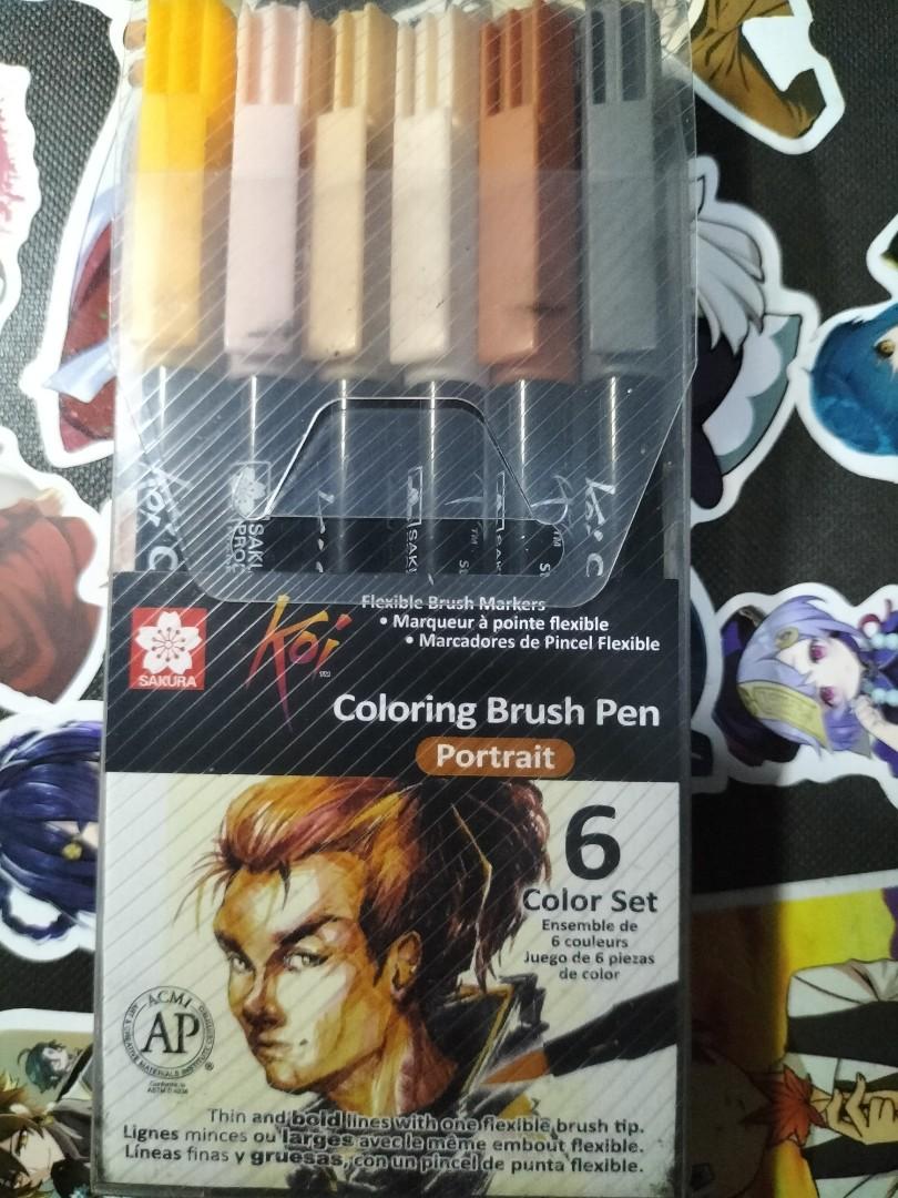 Sakura koi colouring brush pen portrait set and individual colours ...