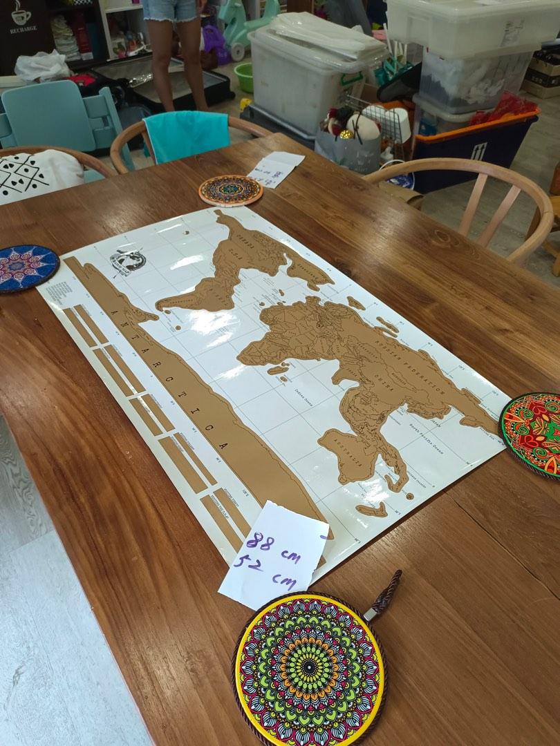 Scratch Map World Map, Furniture & Home Living, Home Decor, Wall