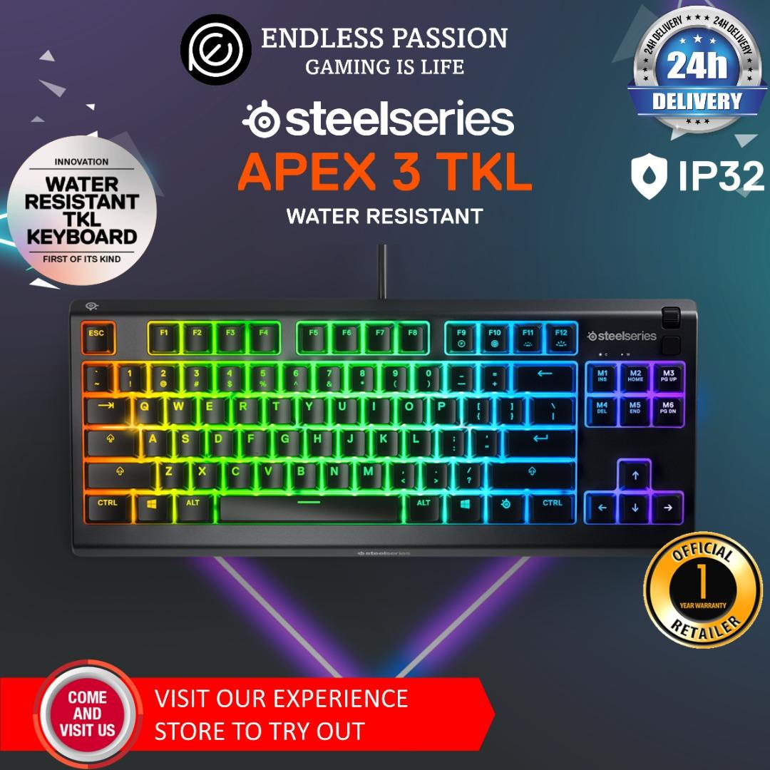 Steelseries Apex 3 TKL Wired Gaming Keyboard, Computers & Tech, Parts ...