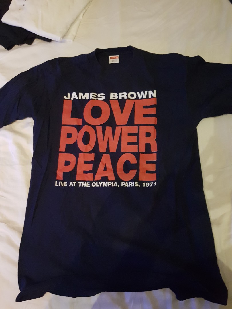 Supreme x James Brown Love Power Peace Tee, Men's Fashion ...