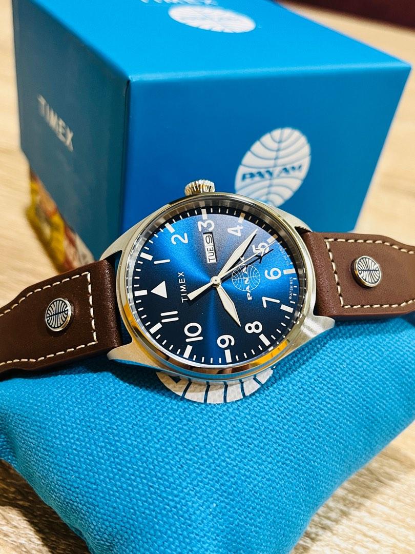 Timex X Pan Am Day-Date Pilot Watch, Luxury, Watches on Carousell