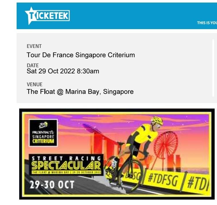 Tour De France Singapore Criterium Weekend Pass, Tickets & Vouchers