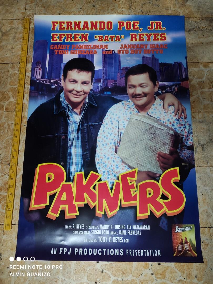 vintage FPJ movie poster Pakners with efren bata reyes, Hobbies & Toys