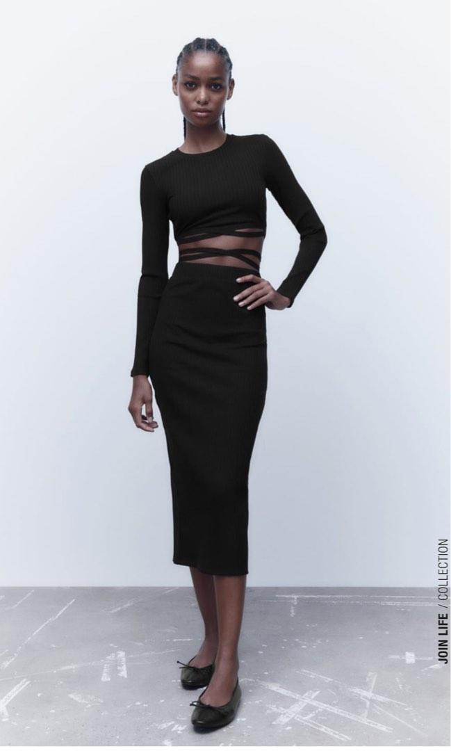 Black lace shop skirt zara