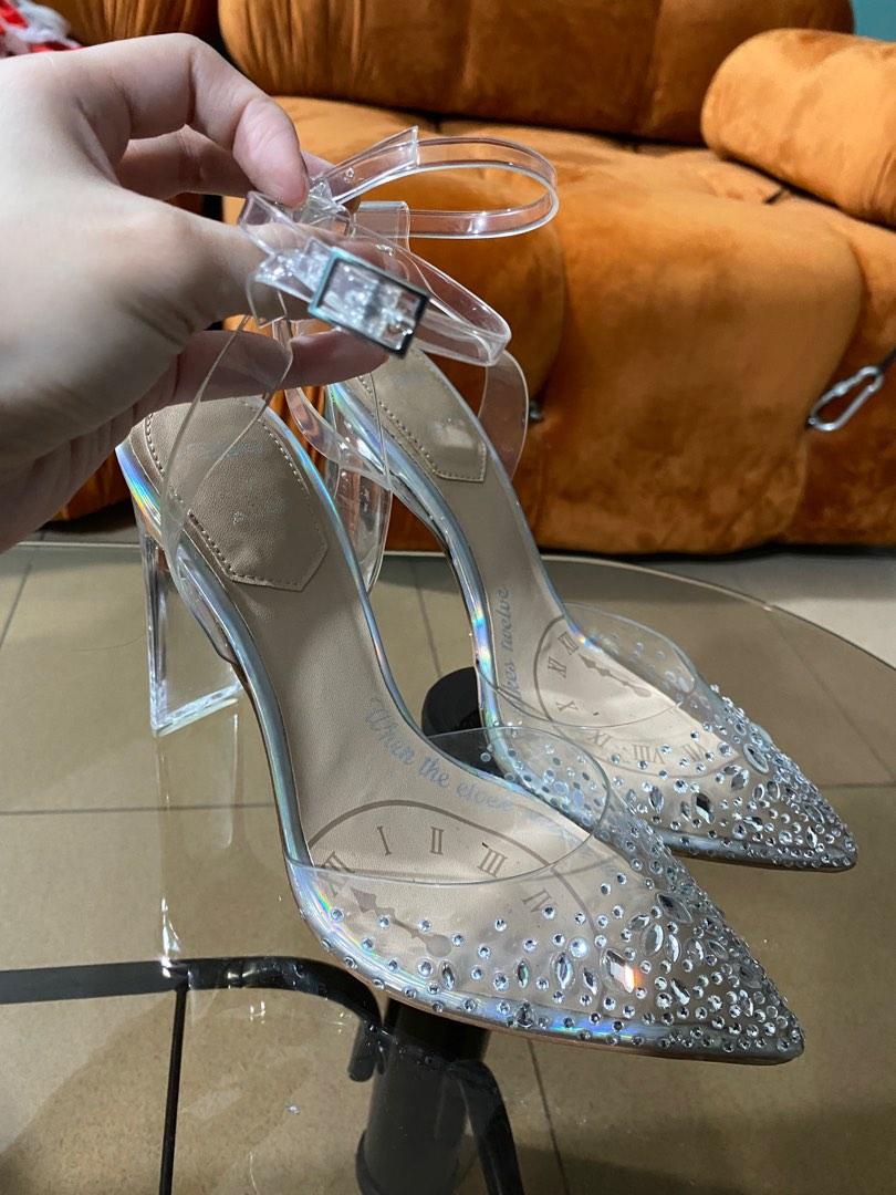 Aldo x Disney Glass Slipper Pump Heels, Women's Fashion, Footwear ...