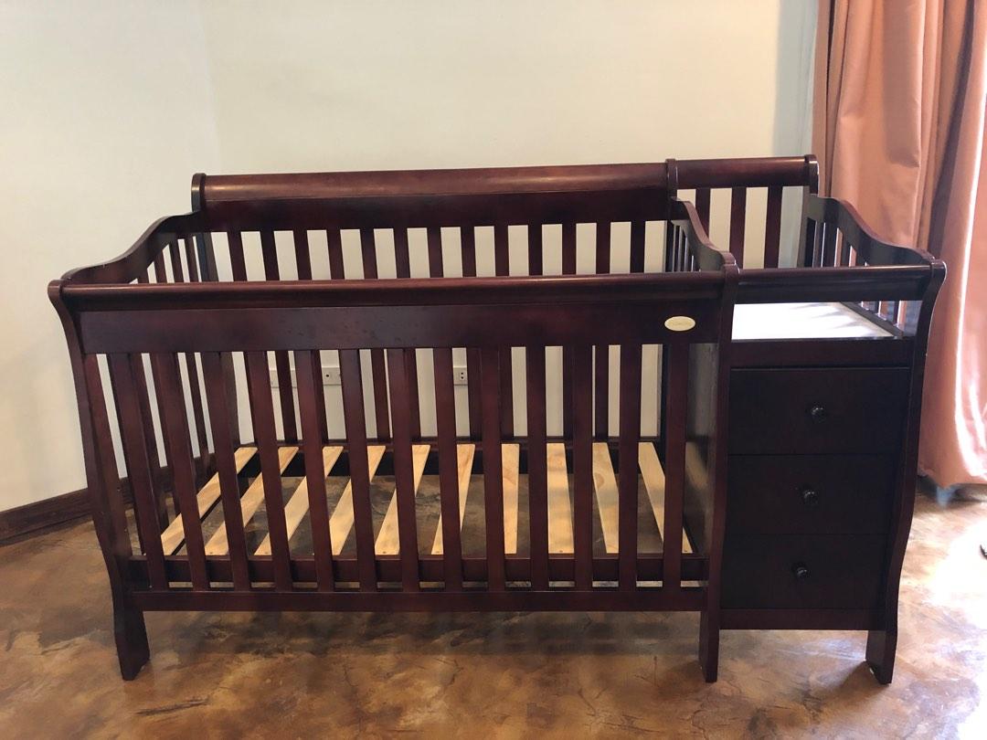 Almost New Wooden Crib For Sale, Babies & Kids, Baby Nursery & Kids  Furniture, Cots & Cribs On Carousell