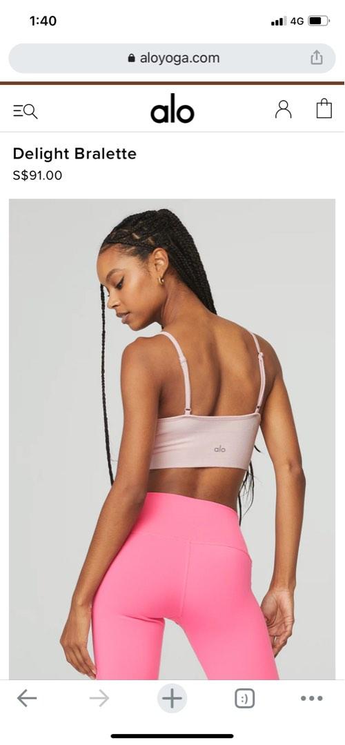 Alo yoga Delight Bralette in Pink, Women's Fashion, Activewear on Carousell