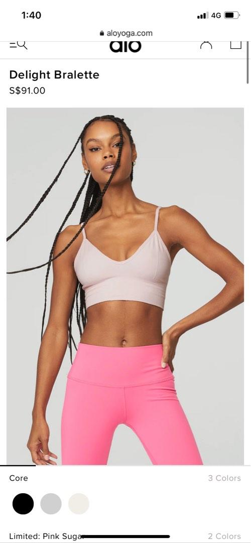 Alo yoga Delight Bralette in Pink, Women's Fashion, Activewear on