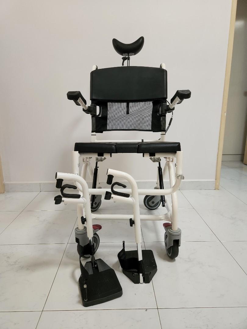 Aluminum reclining commode chair, Health & Nutrition, Assistive ...