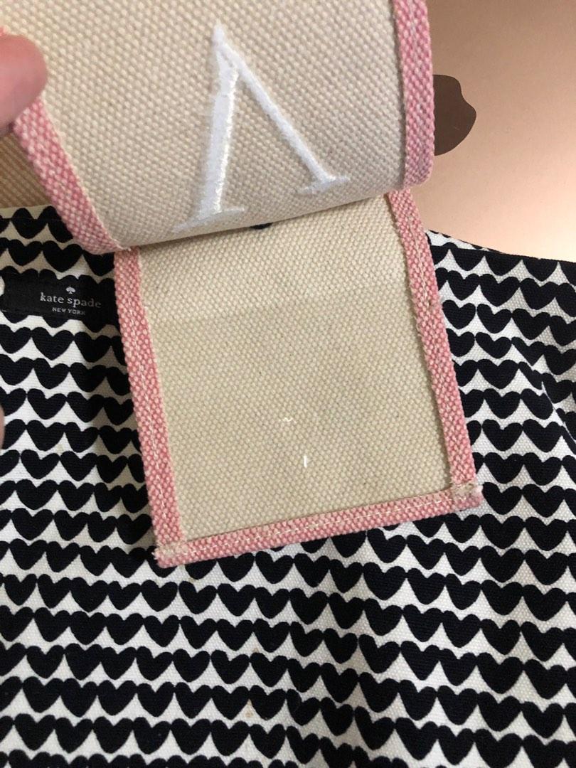 Bag/Luggage Tag (Category: Luxury Bags & Wallets) located in Makati City. Submitted by aljacinto (Listing ID 1188350810, Image 2). Description: Bag/Luggage Tag Color: Pink (Pink canvas with light gray ribbon) Fabric: Heavy Canvas Embroidery: letter V, White font .