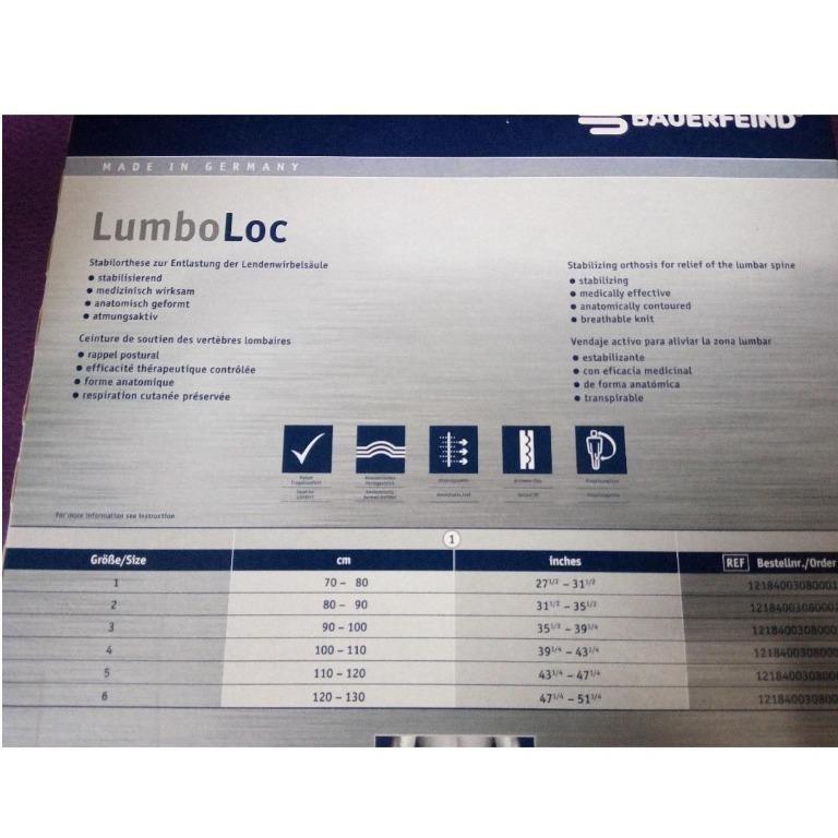 Bauerfeind LumboLoc Back support, Health & Nutrition, Braces, Support