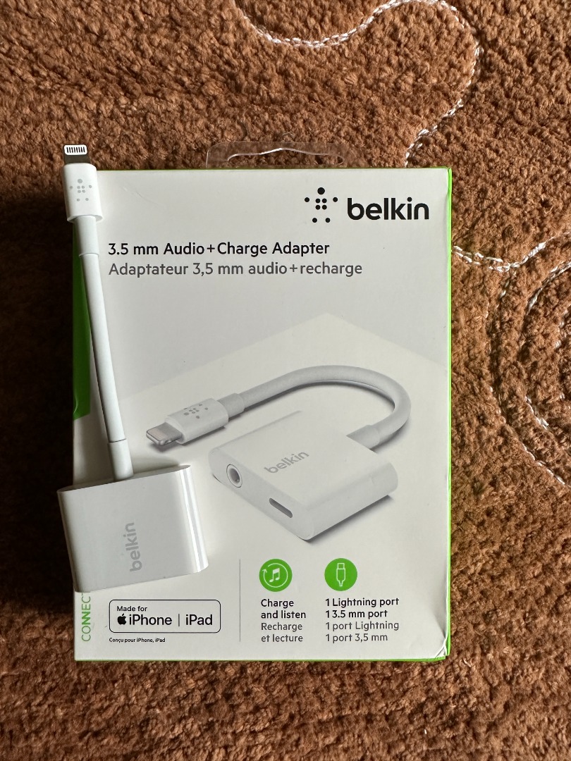 Belkin Adapter ORIGINAL Audio Jack and Lightning, Mobile Phones