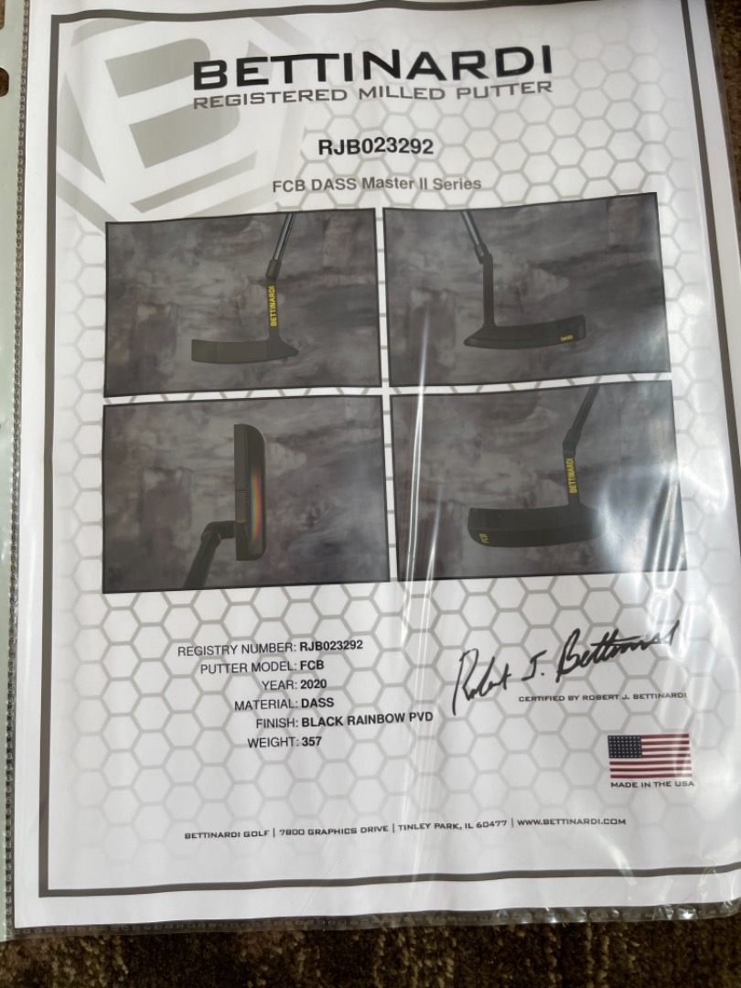 Bettinardi Prototype limited edition putter with prototype Putter shaft