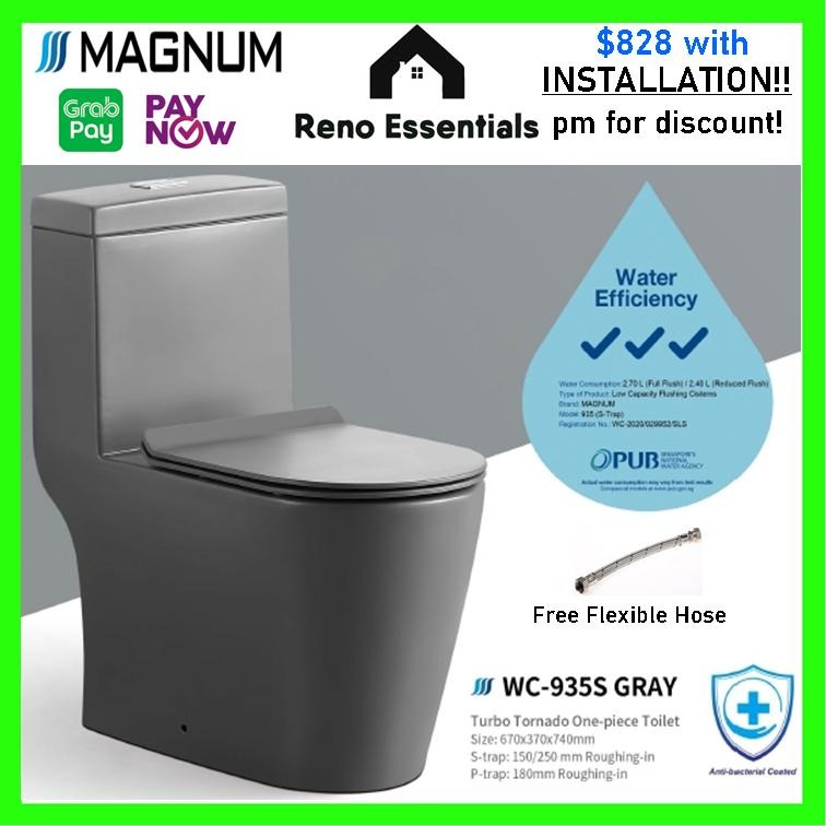 Black Toilet bowl Gray Toilet bowl Magnum 935 938 // Tornado flushing