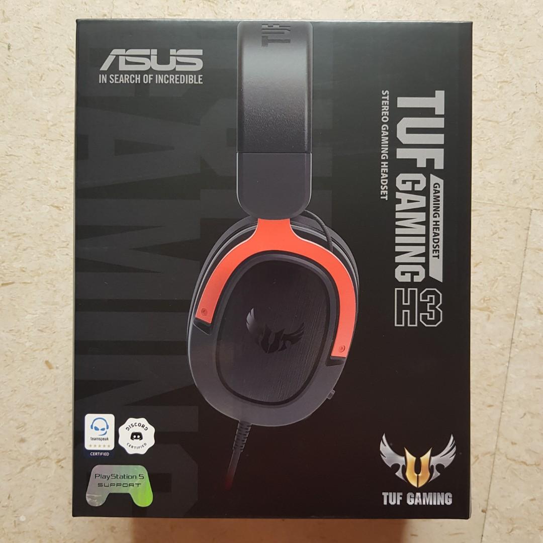 [BNIB] ASUS TUF Gaming Headset H3 (Red), Audio, Headphones & Headsets