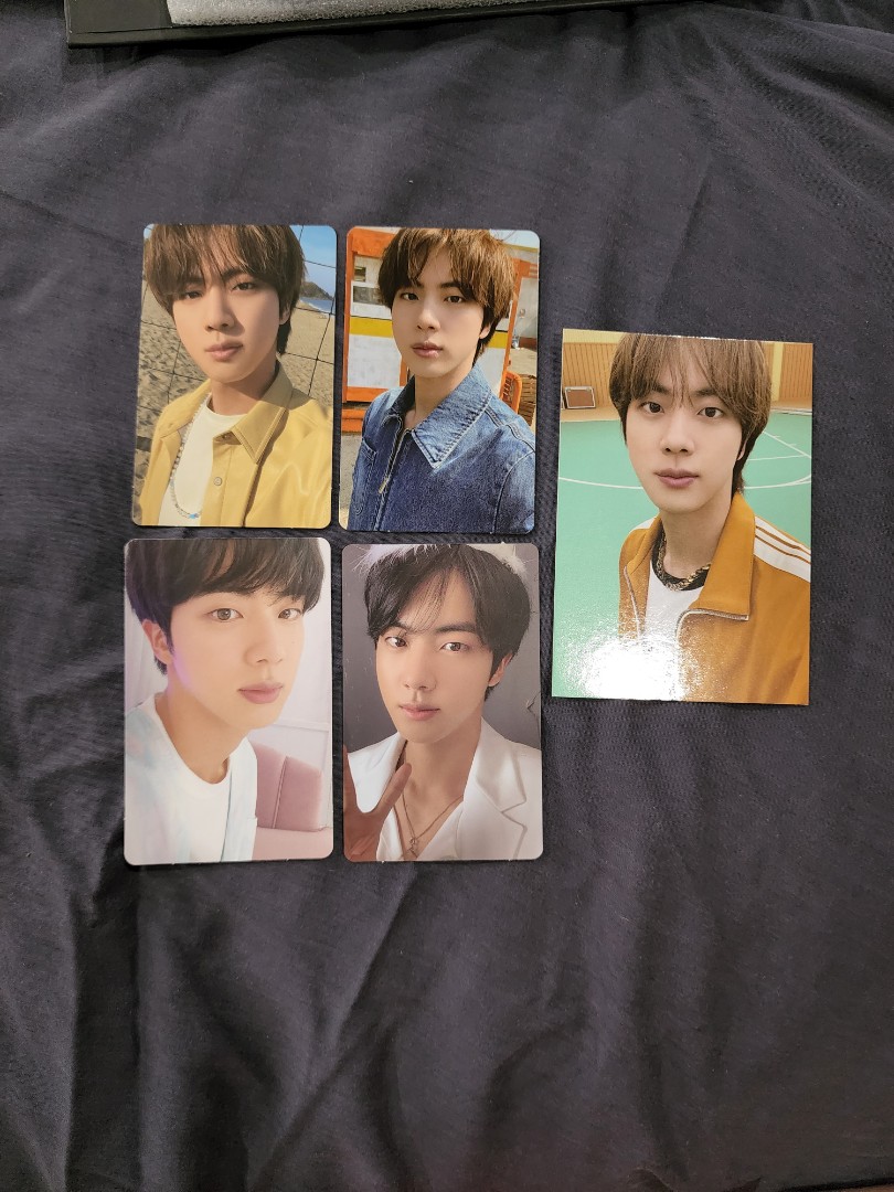 BTS Jin album PCs (Butter, Be, MOTS7) and Butter Cardigan PC, Hobbies