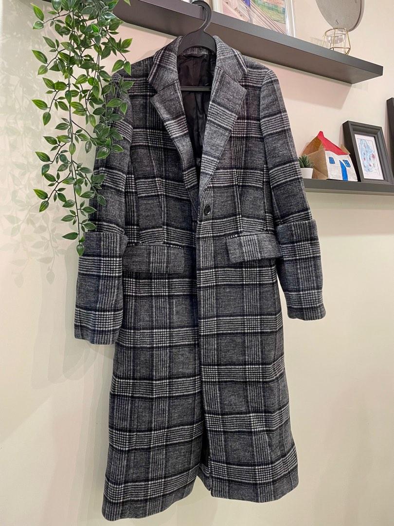 calvin klein plaid coats & jackets