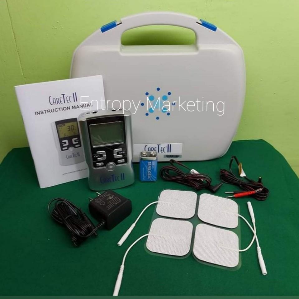 Caretech II nerve stimulator EMS TENS (Category: Health Monitors & Weighing Scales) located in Marikina City. Submitted by entropymarketing (Listing ID 1188330279, Image 1). Description: The CareTec II combines the pain relieving qualities of TENS (Transcutaneous Electrical Nerve Stimulation) with the muscle strengthening qualities of EMS (Electrical Muscle Stimulation) into 1 easy-to-use, versatile, and handheld device. Key Features: Simple to o