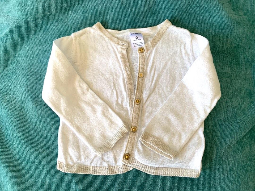 Carter s baby cardigan with gold coloured buttons and trimmings