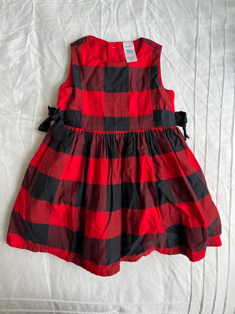 red and black buffalo check dress