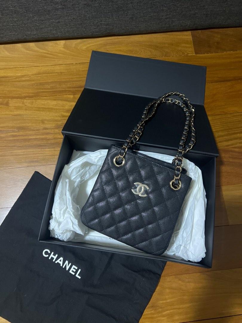 Chanel 22S Caviar Bucket Bag/Mini Tote, Luxury, Bags & Wallets on Carousell