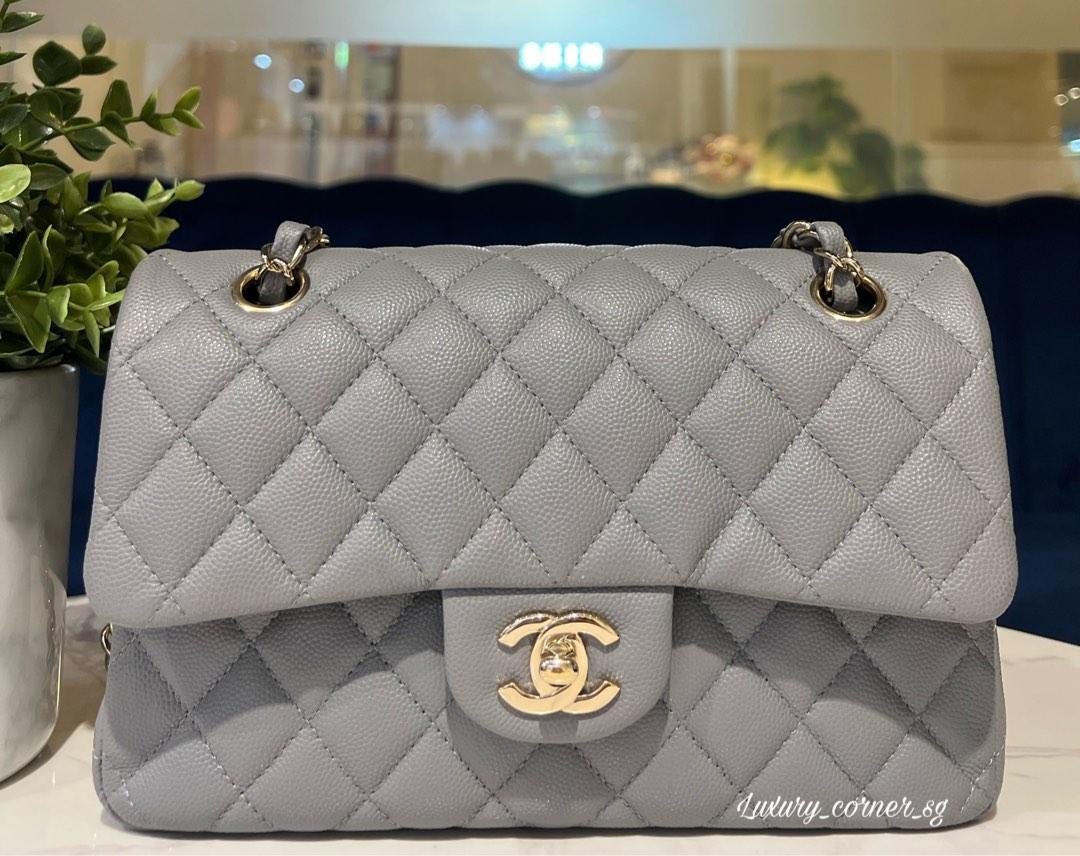 Chanel 20C grey caviar small flap, Luxury, Bags & Wallets on Carousell