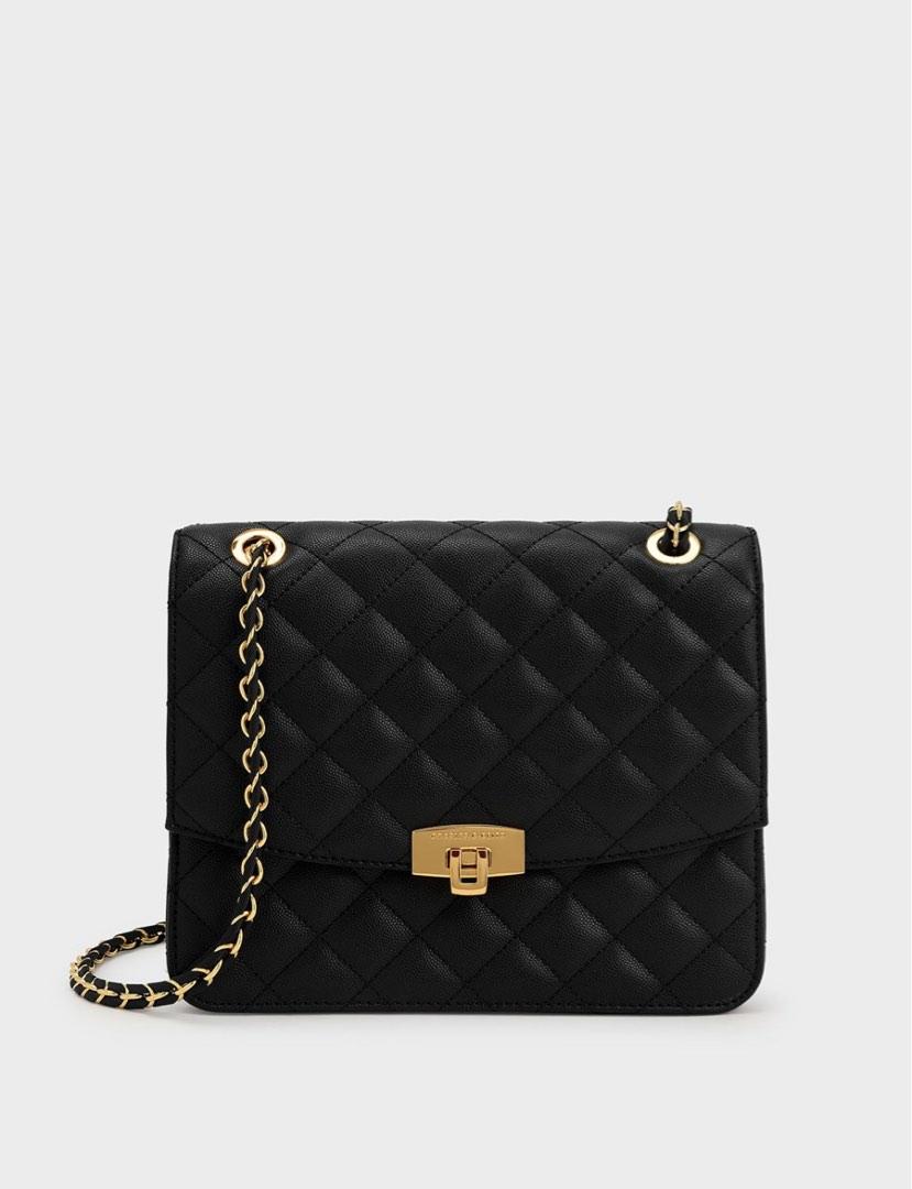 Charles & keith clearance quilted chain strap bag