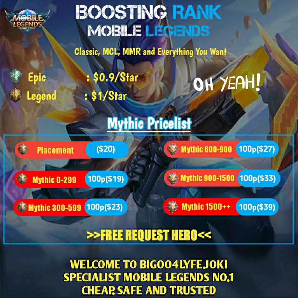 CHEAPEST MOBILE LEGENDS LEGIT BOOSTING OR JOKI SERVICES, Video Gaming