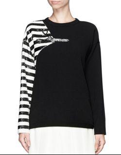 Chloe Sequin Stripe Scissor Pullover