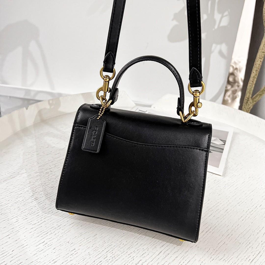 Coach Tabby 20 Top Handle Black with Signature Canvas Bag, Women's