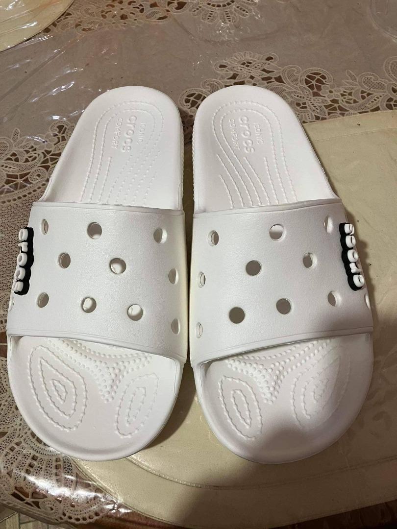 Crocs white slides hot sale