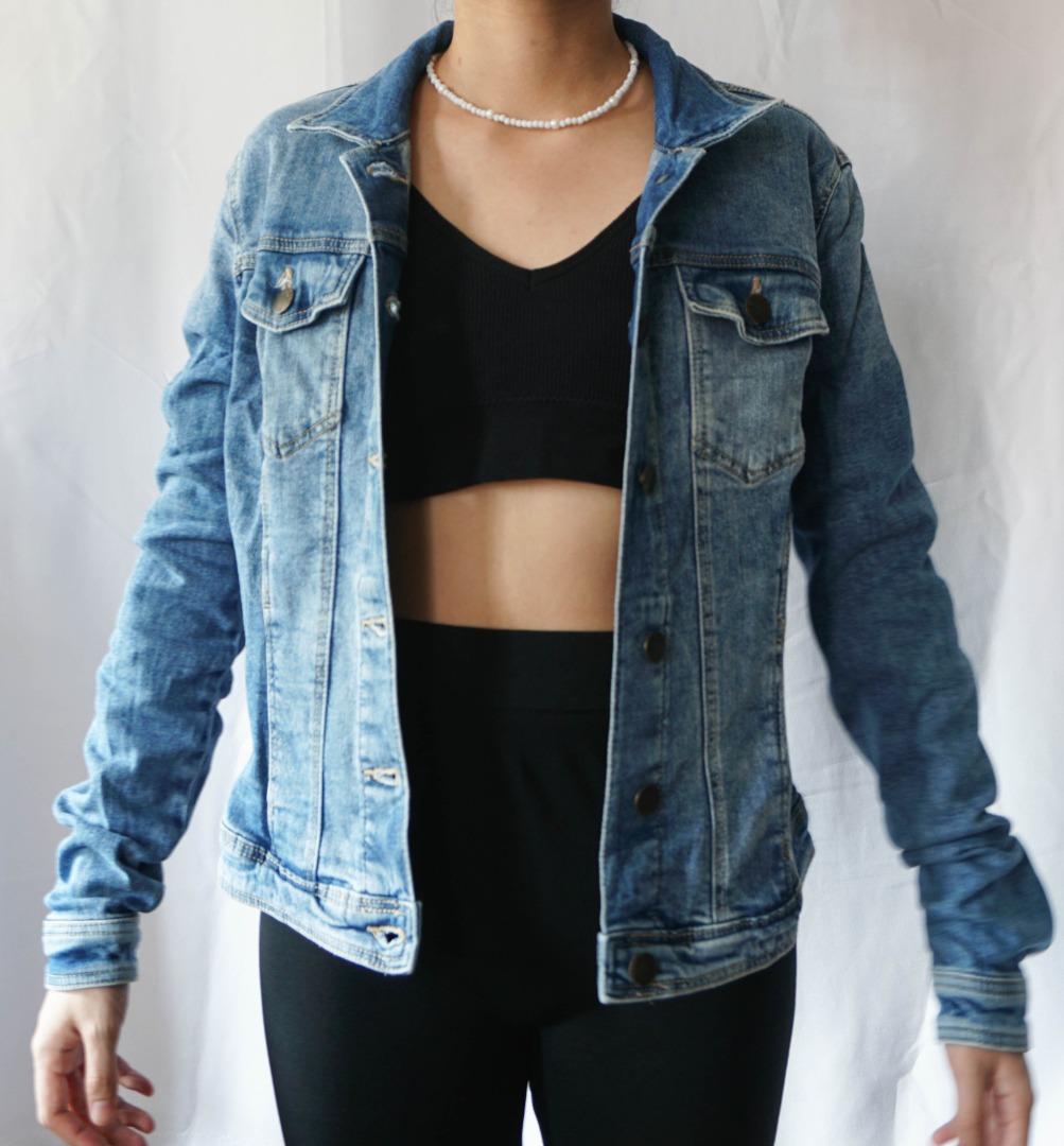 Bershka Denim jacket, Women's Fashion, Coats, Jackets and Outerwear on