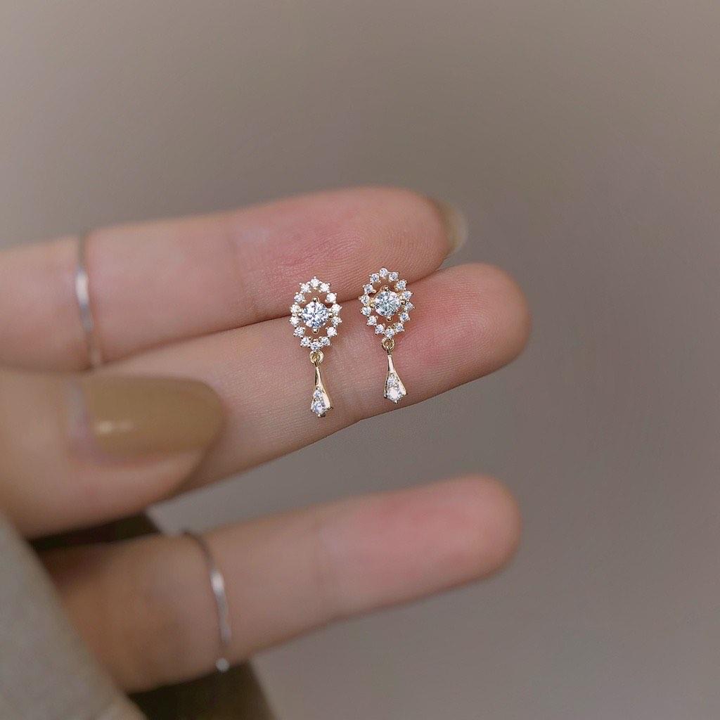 Real silver hotsell diamond earrings