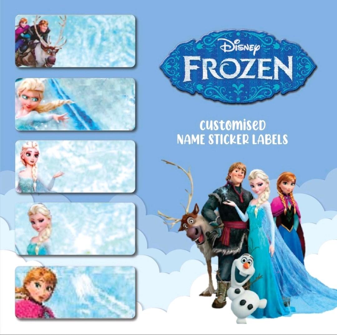 Frozen Elsa Anna Olaf 30 pcs Personalised Name Stickers, Hobbies