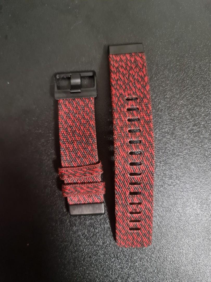 Garmin Quickfit 22mm Watch Band Heathered Red Nylon Mobile
