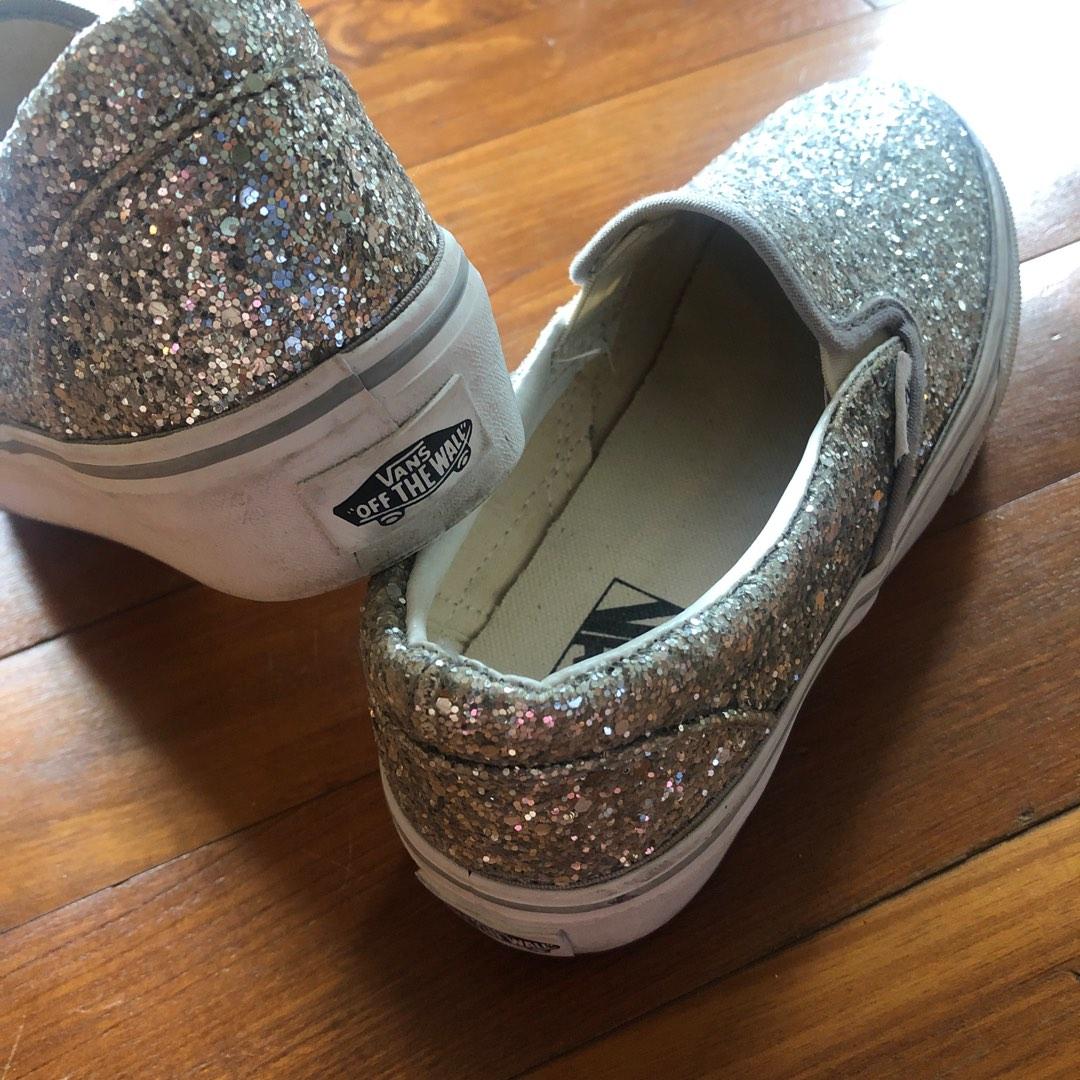 Glitter Vans Classic Slip on Women s Fashion Footwear Sneakers