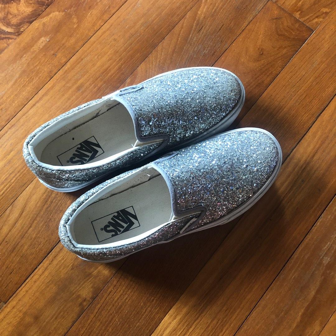 Glitter Vans Classic Slip on Women s Fashion Footwear Sneakers