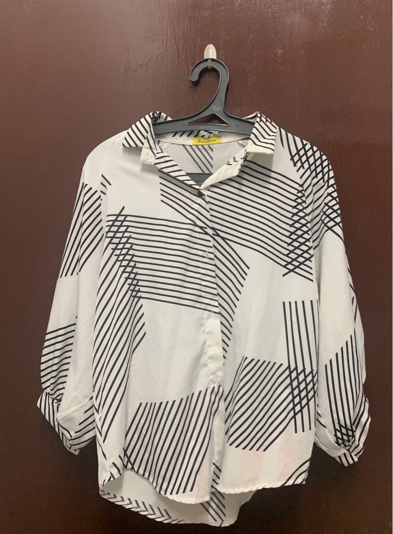 GRID BLACK AND WHITE TOP + SKIRT, Women