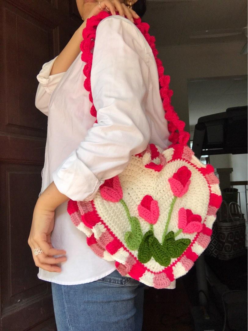 Crochet heart 2025 bag