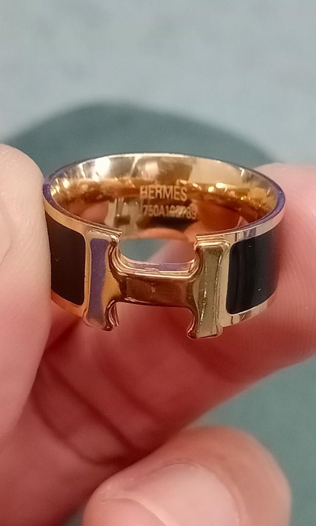HERMES H RING 18karat rose gold Luxury Accessories on Carousell