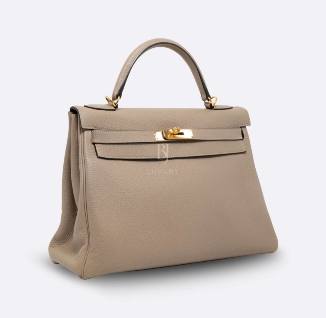 Hermes Kelly 32 Gris Tourterelle Togo Ghw T