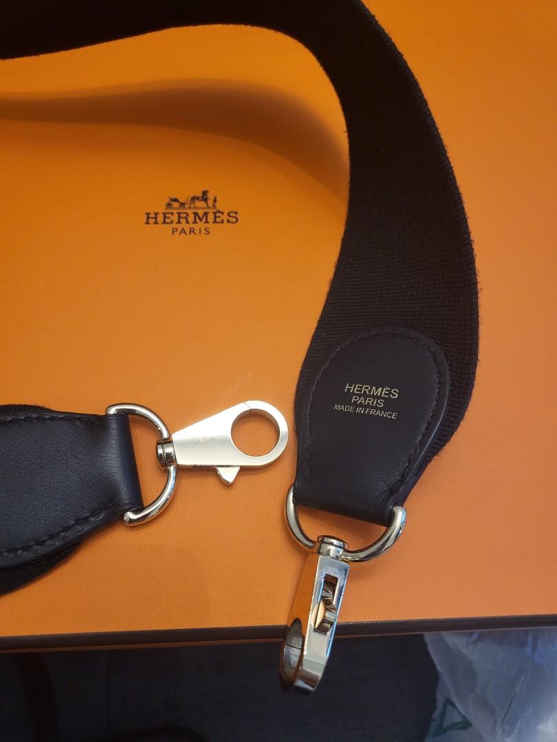 Hermes Canvas Strap Bleu Nuit PHW 70cm BNIB FREE SHIPPING, Luxury, Bags &  Wallets on Carousell