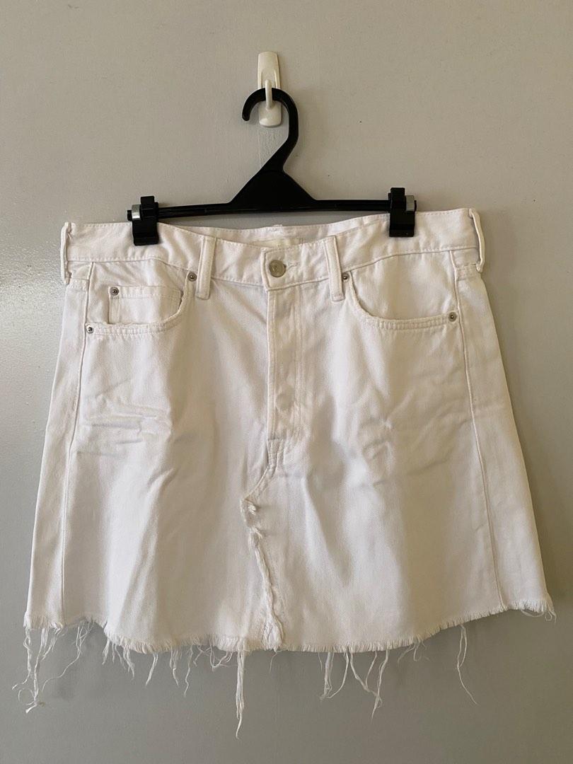 H&m white 2025 denim skirt